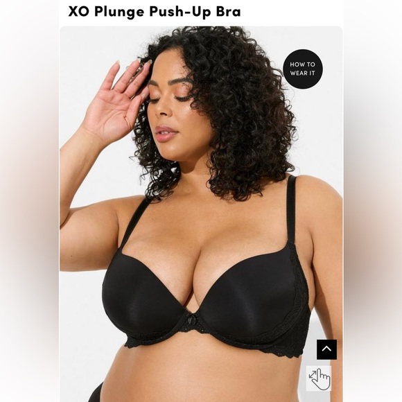Torrid Black XO Plunge Push Up Bra 42H - Picture 1 of 4